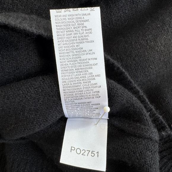 CRUSH Cashmere Knit Pullover Sweater Buttoned Neckline Women's Size 2 (M) Black - Picture 9 of 10